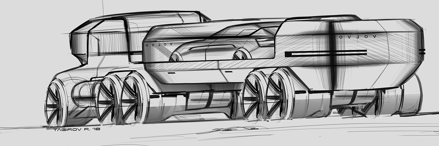 Hand drawn，automobile，concept，