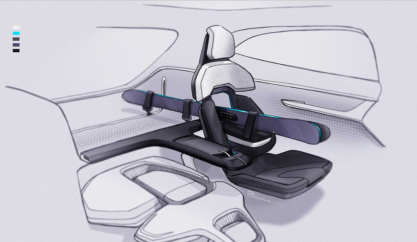 Automotive interior，cross-country，Hand drawn，