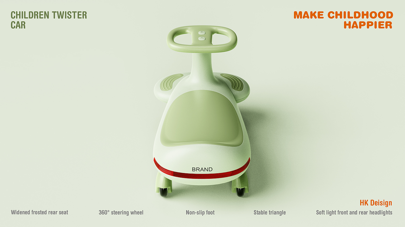 swing car，product design，Children's products，Appearance design，
