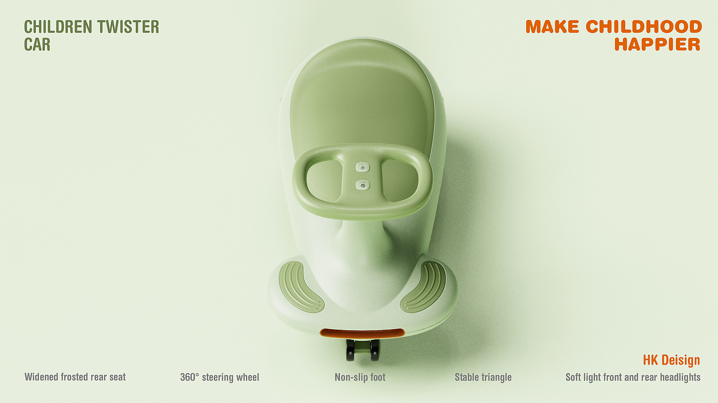 swing car，product design，Children's products，Appearance design，