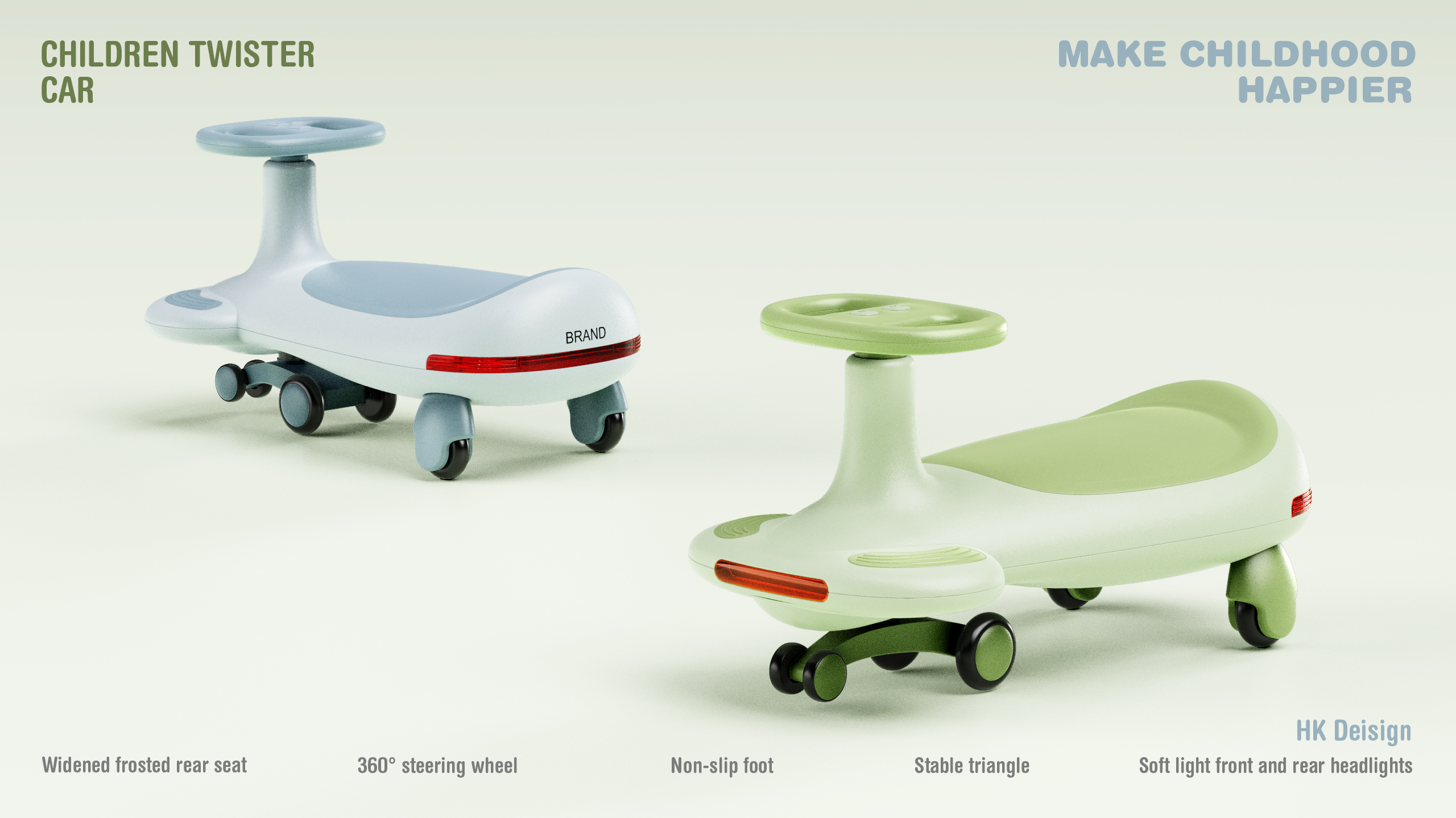 swing car，product design，Children's products，Appearance design，