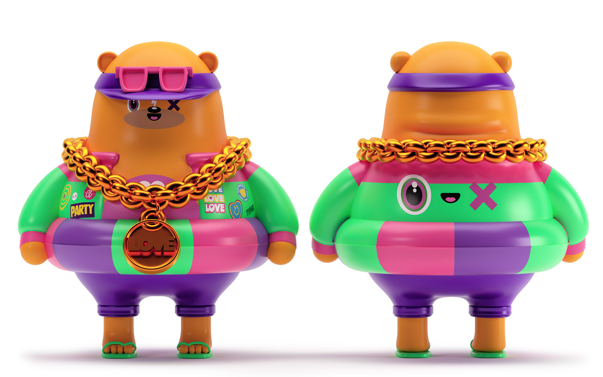 Character design，Little bear，Change，