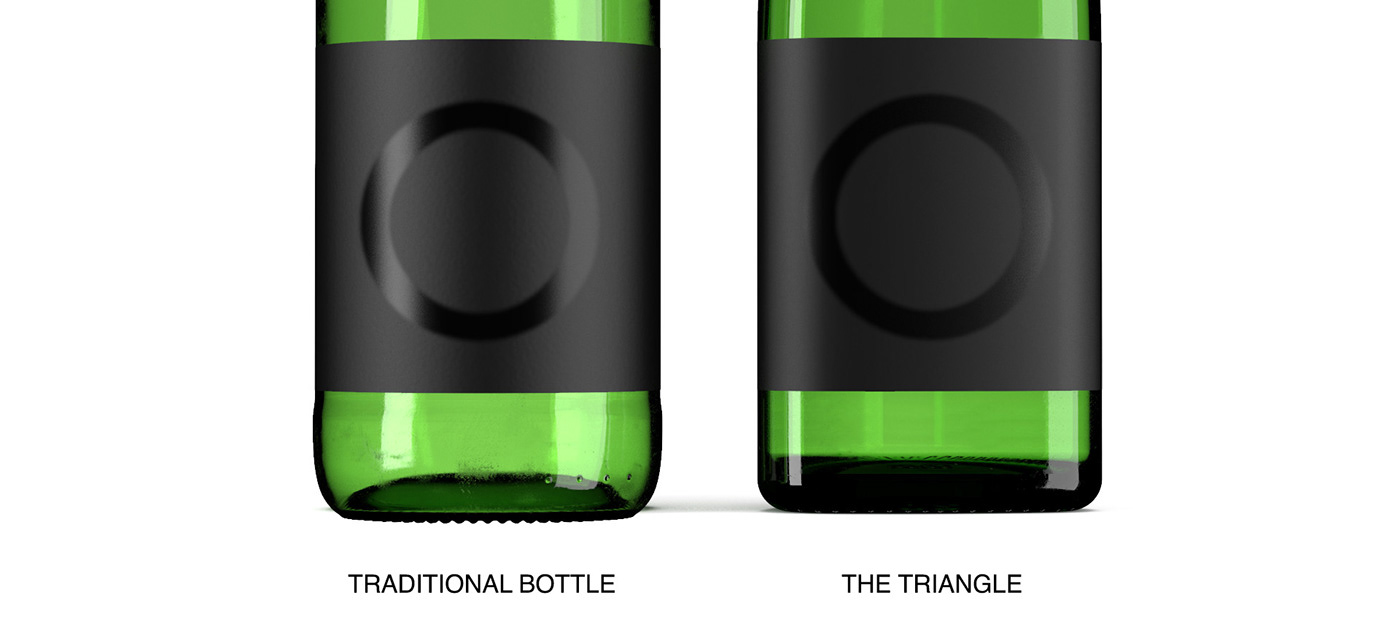 novel，unique，New appearance，The wine bottle，Bottle design，triangle，