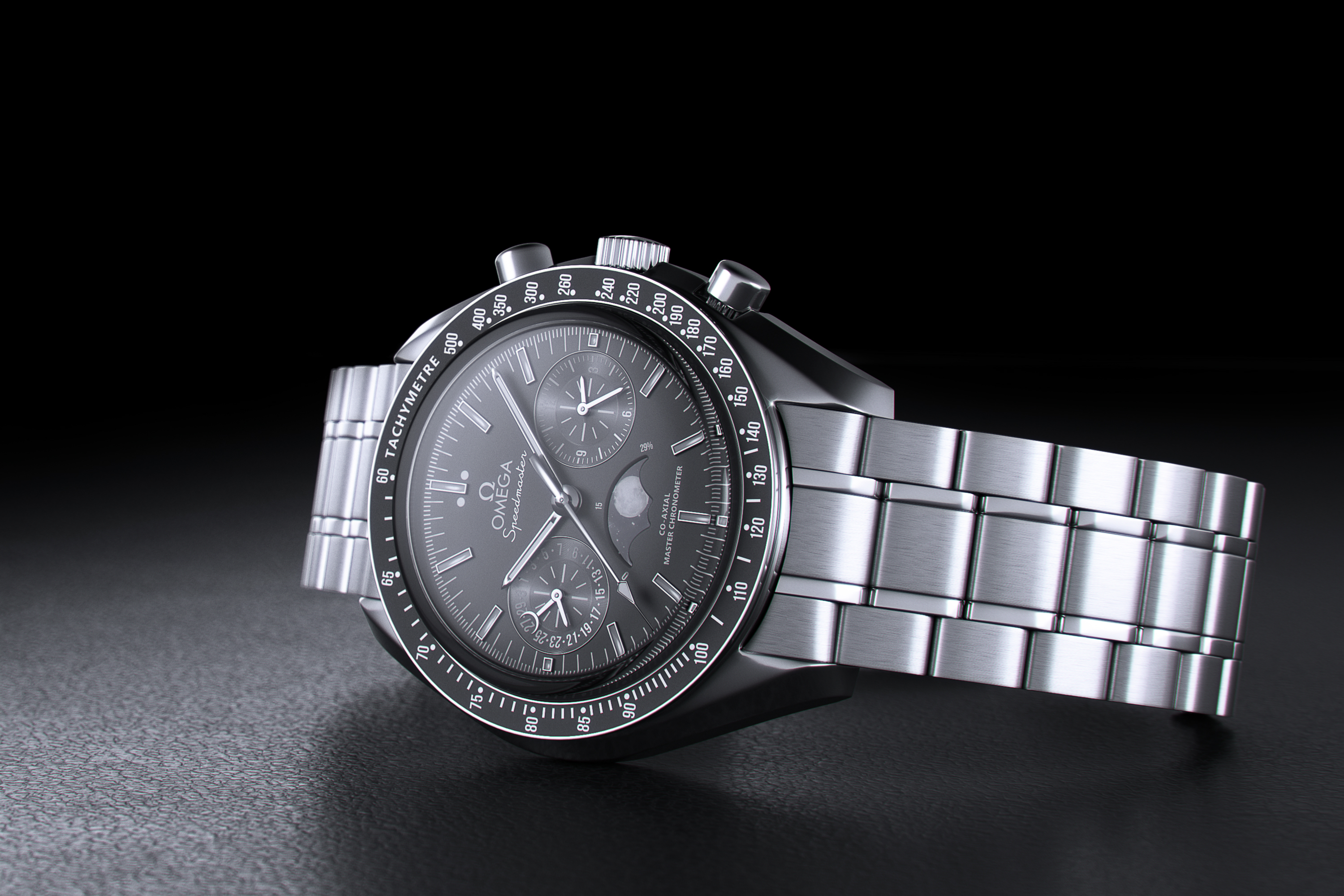 【渲染】欧米茄speedmaster渲染欣赏,尽显商务简练设计风格