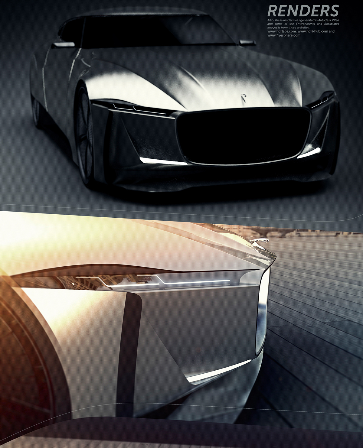 vehicle，Conceptual sketch，Render image，jaguar，E-luxury，