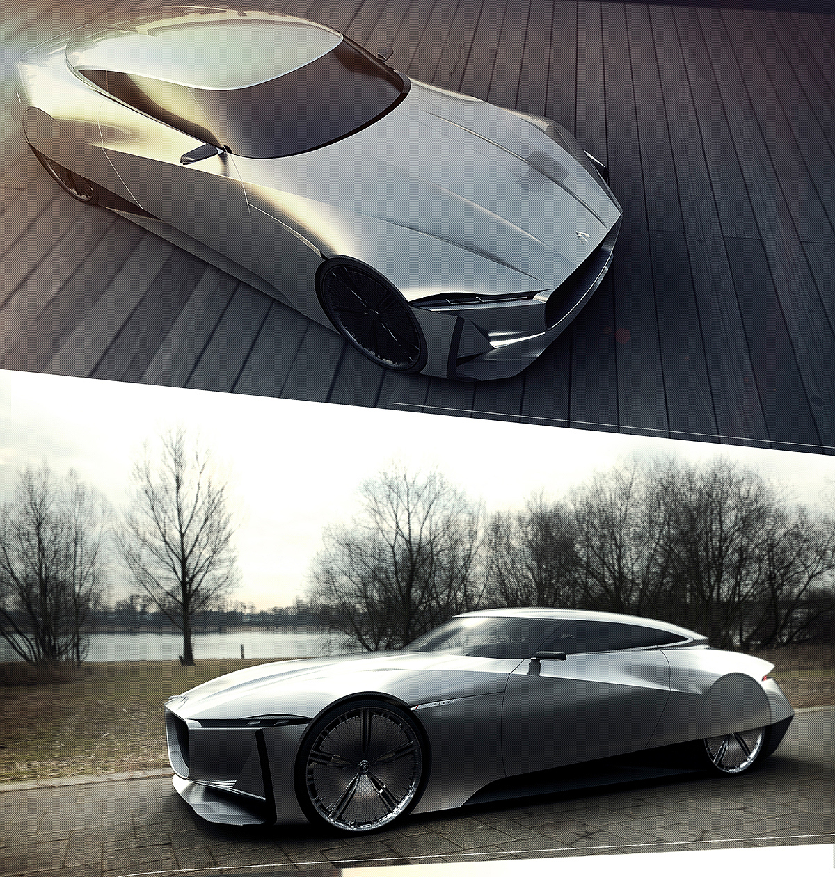 vehicle，Conceptual sketch，Render image，jaguar，E-luxury，