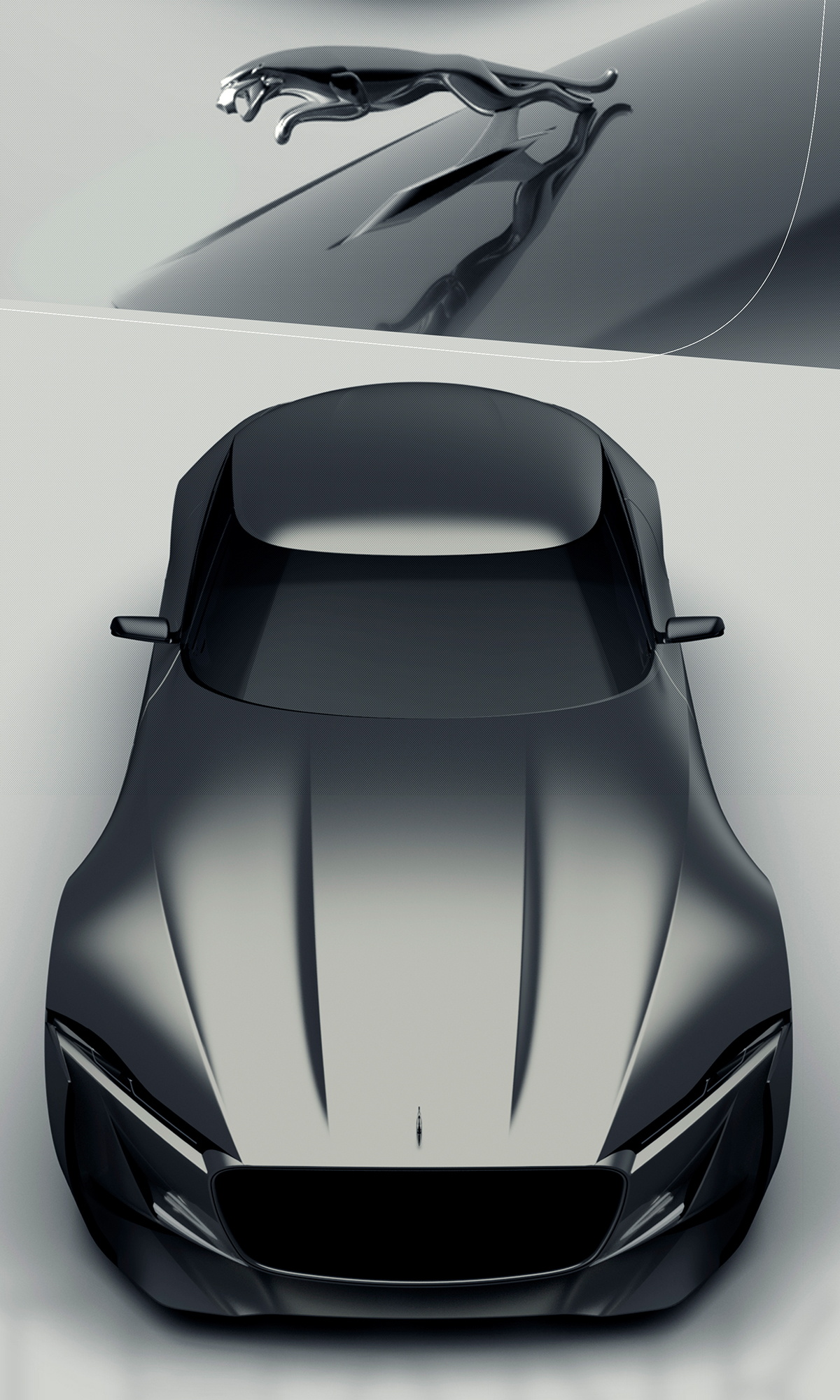 vehicle，Conceptual sketch，Render image，jaguar，E-luxury，