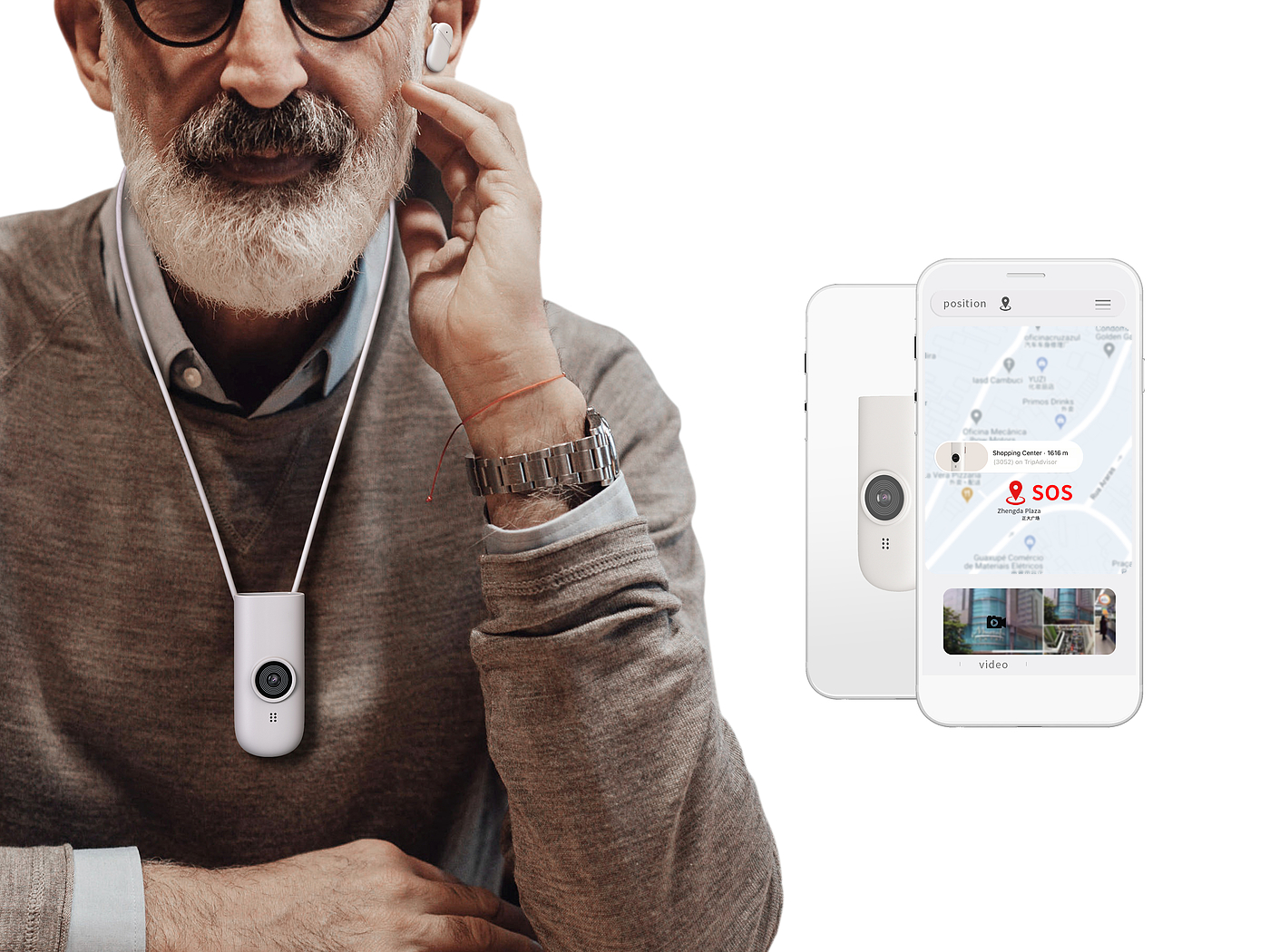 2022IF Design Award，product design，Earphone design，Care for the elderly，the elderly，Auxiliary listening headphones，