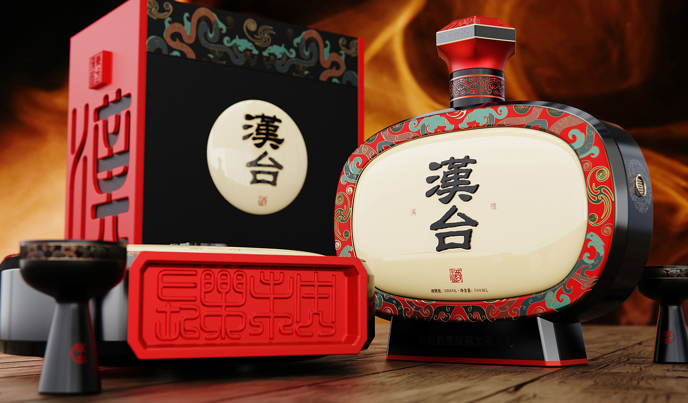 Product rendering，Wine packaging，