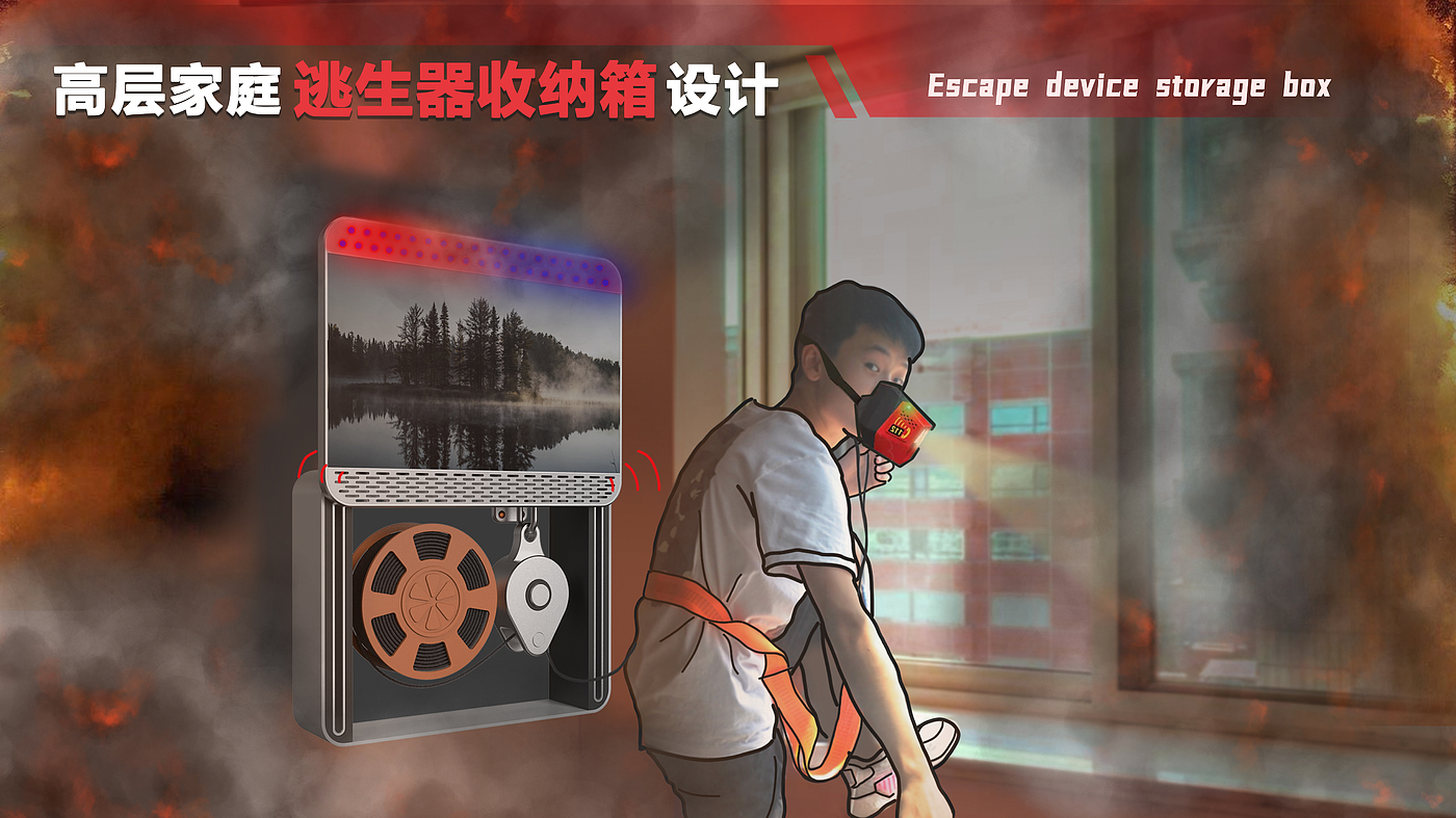 High-rise fire，Escape Equipment，mural，