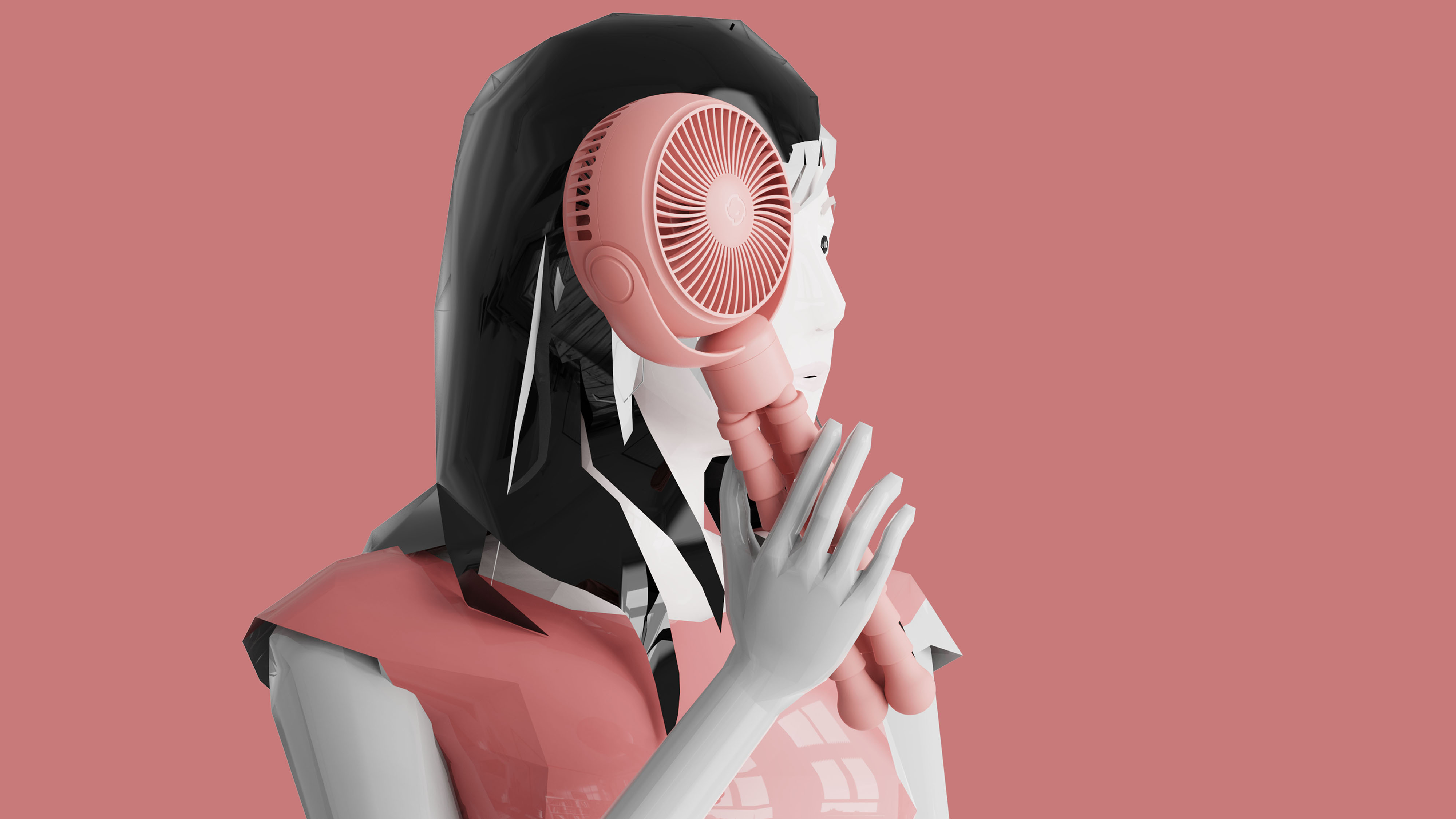 Fan, cartoon, mini，