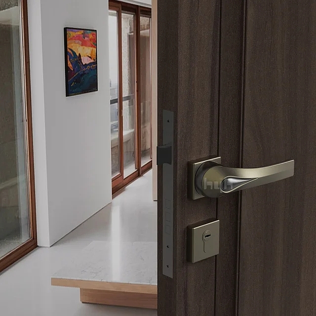 Door lock，Door handle，Mechanical lock，product design，Split lock，patented product，