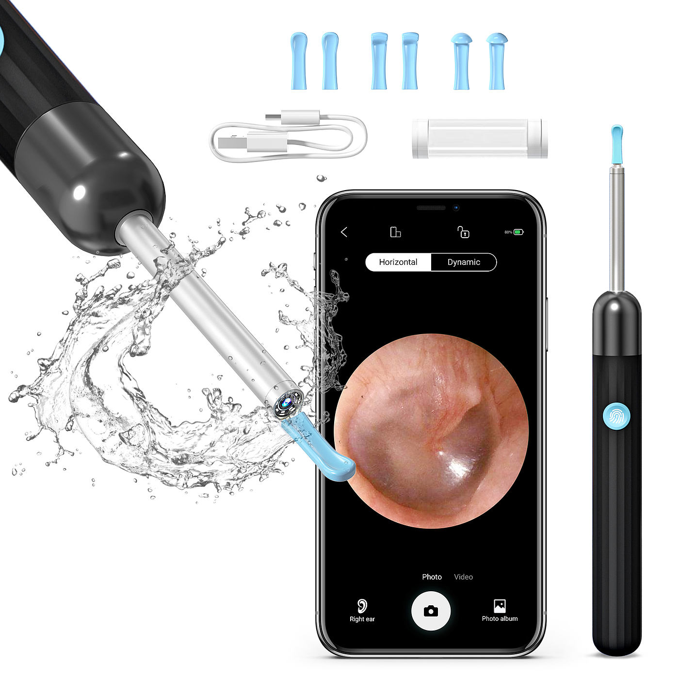 Genting Design Teamed up with Sulang Technology，Good Design Joins Together with Good Channels，Achievement of good design，Ear cleaning，Minimal texture，Ear canal cleaning/visibility，Endoscope，Visual ear scoop，