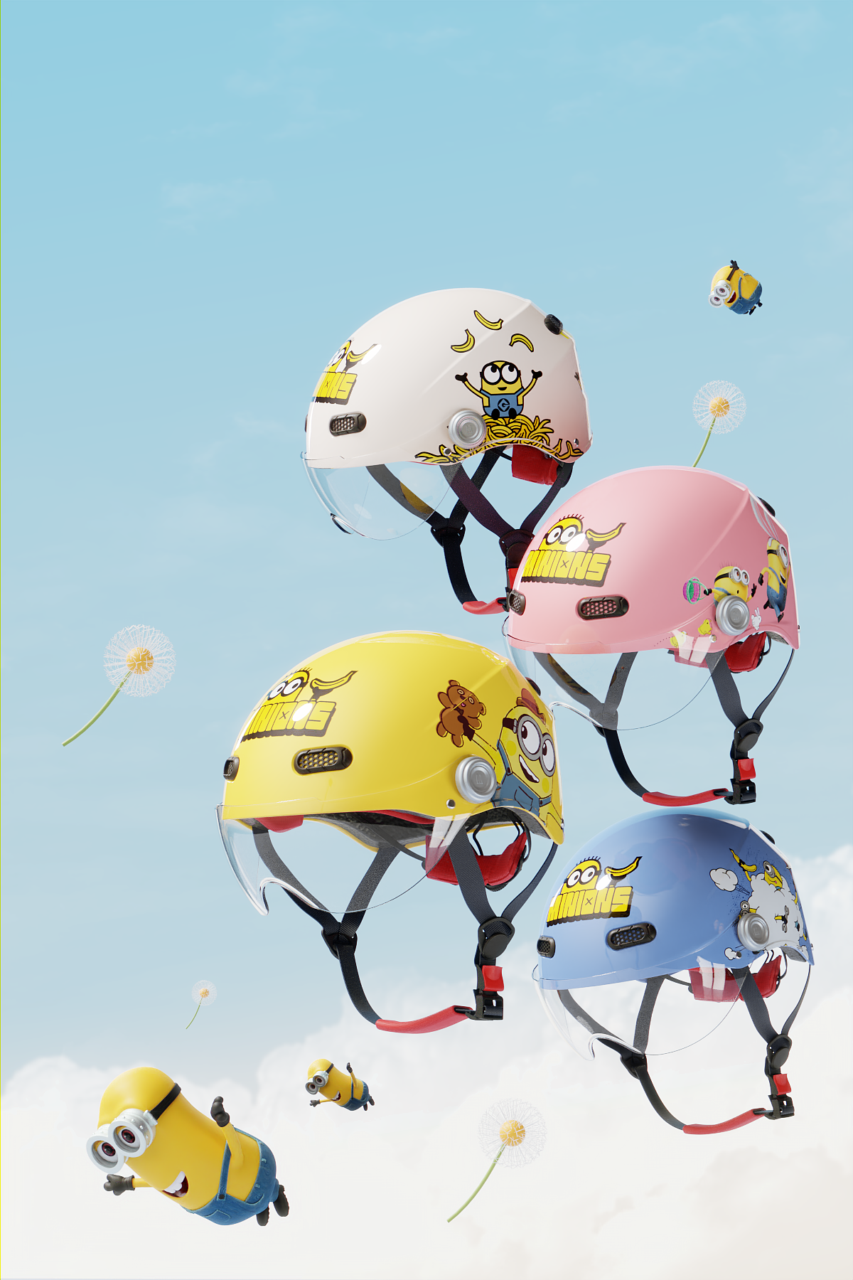 Minions helmet rendering，