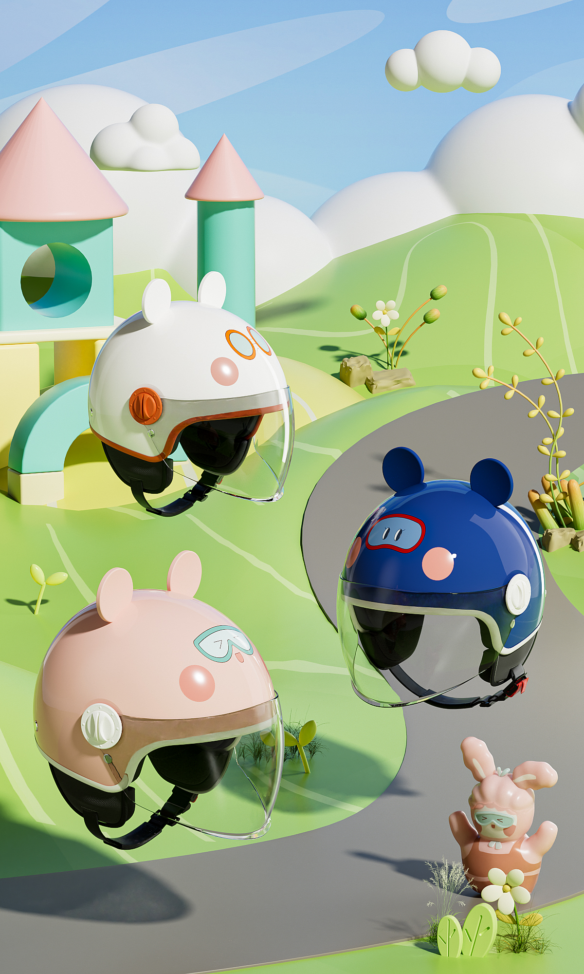 Minions helmet rendering，