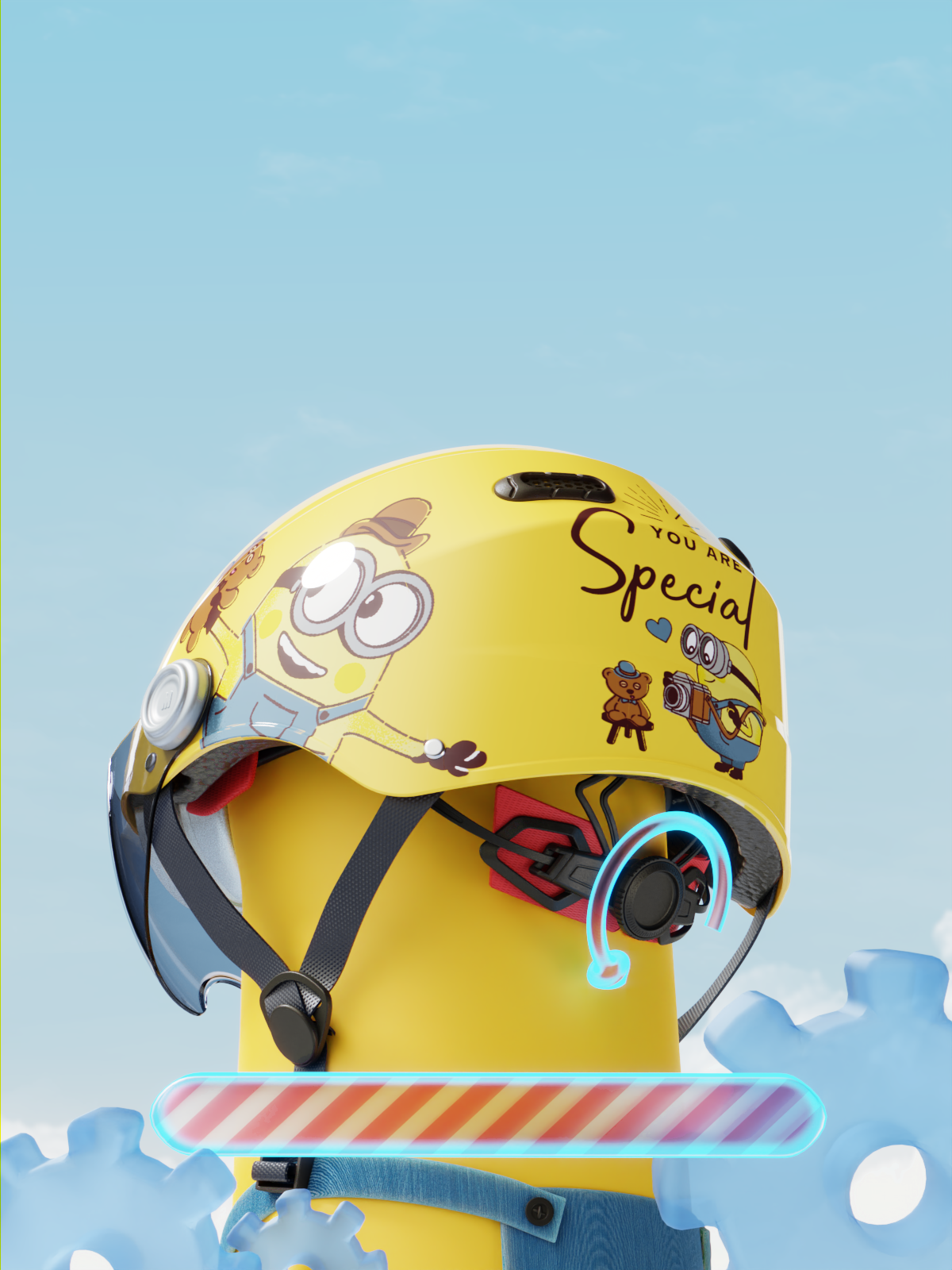 Minions helmet rendering，