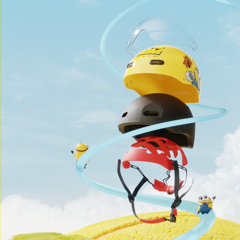 Minions helmet rendering，