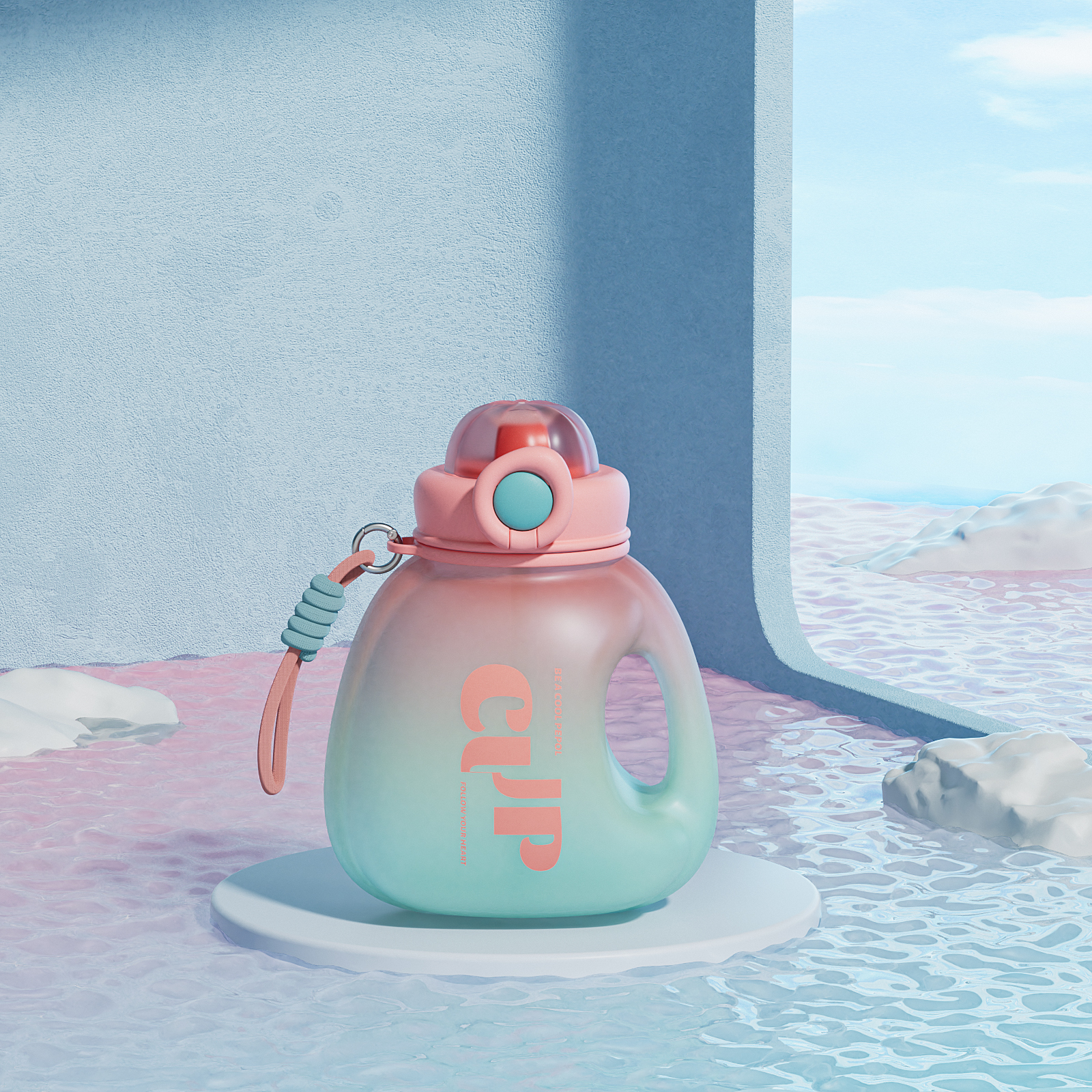 Plastic Pumpkin Water Cup，