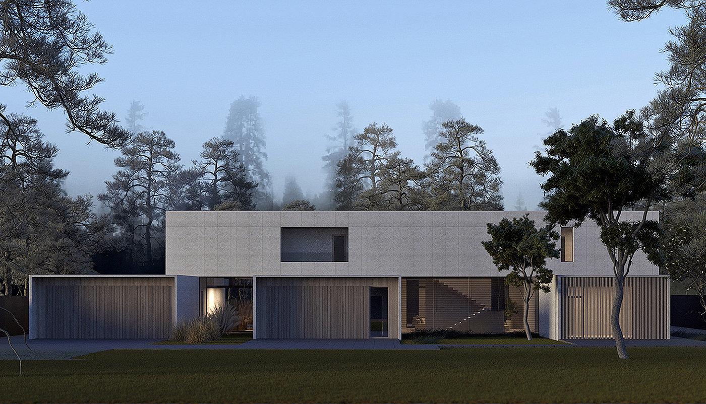 building design，Architectural design，courtyard，