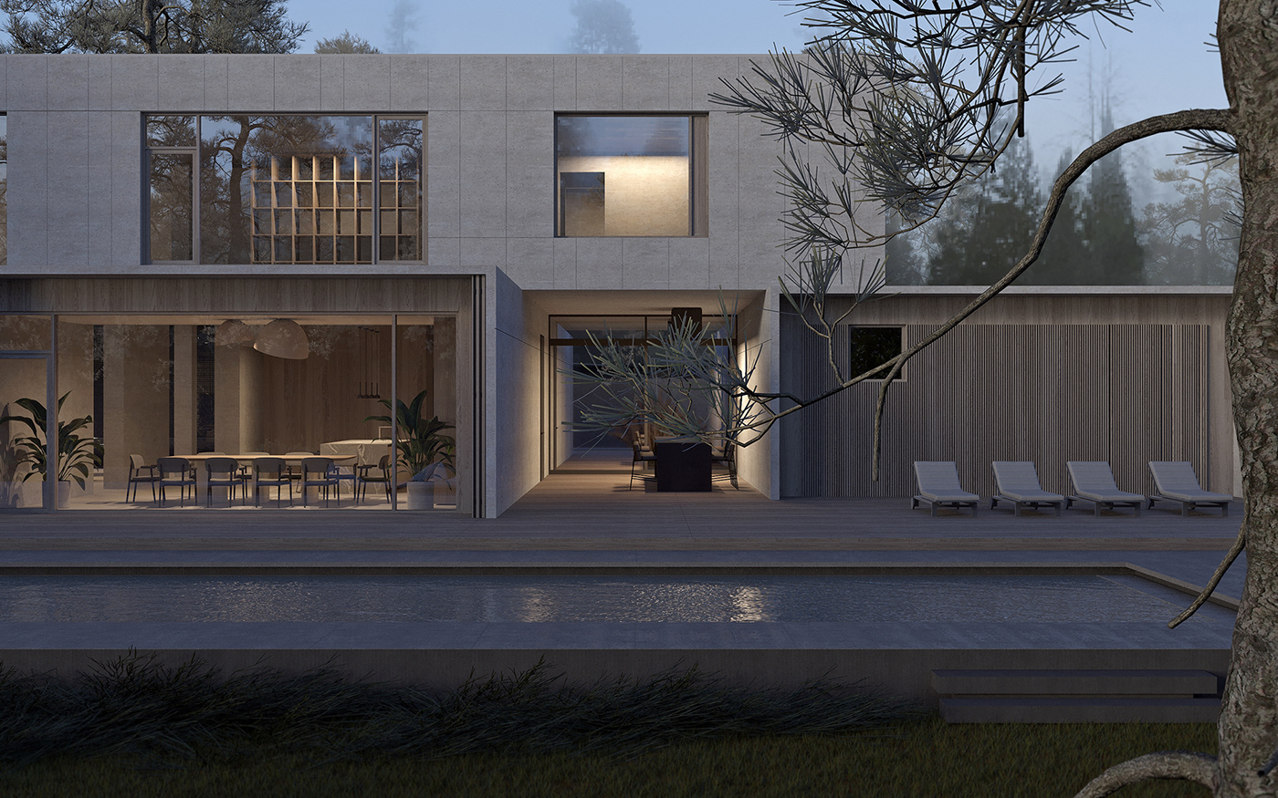 building design，Architectural design，courtyard，