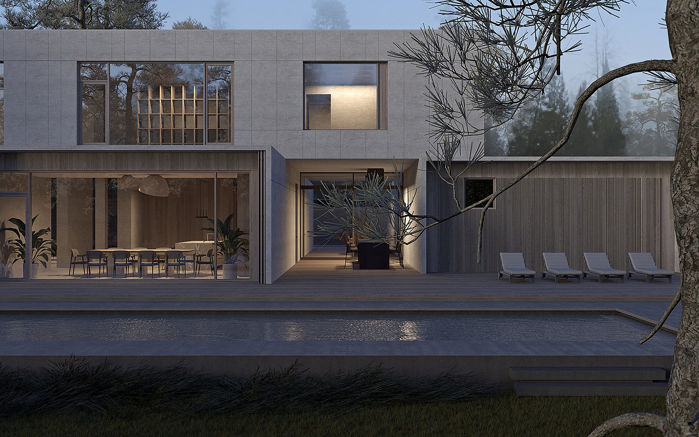 building design，Architectural design，courtyard，