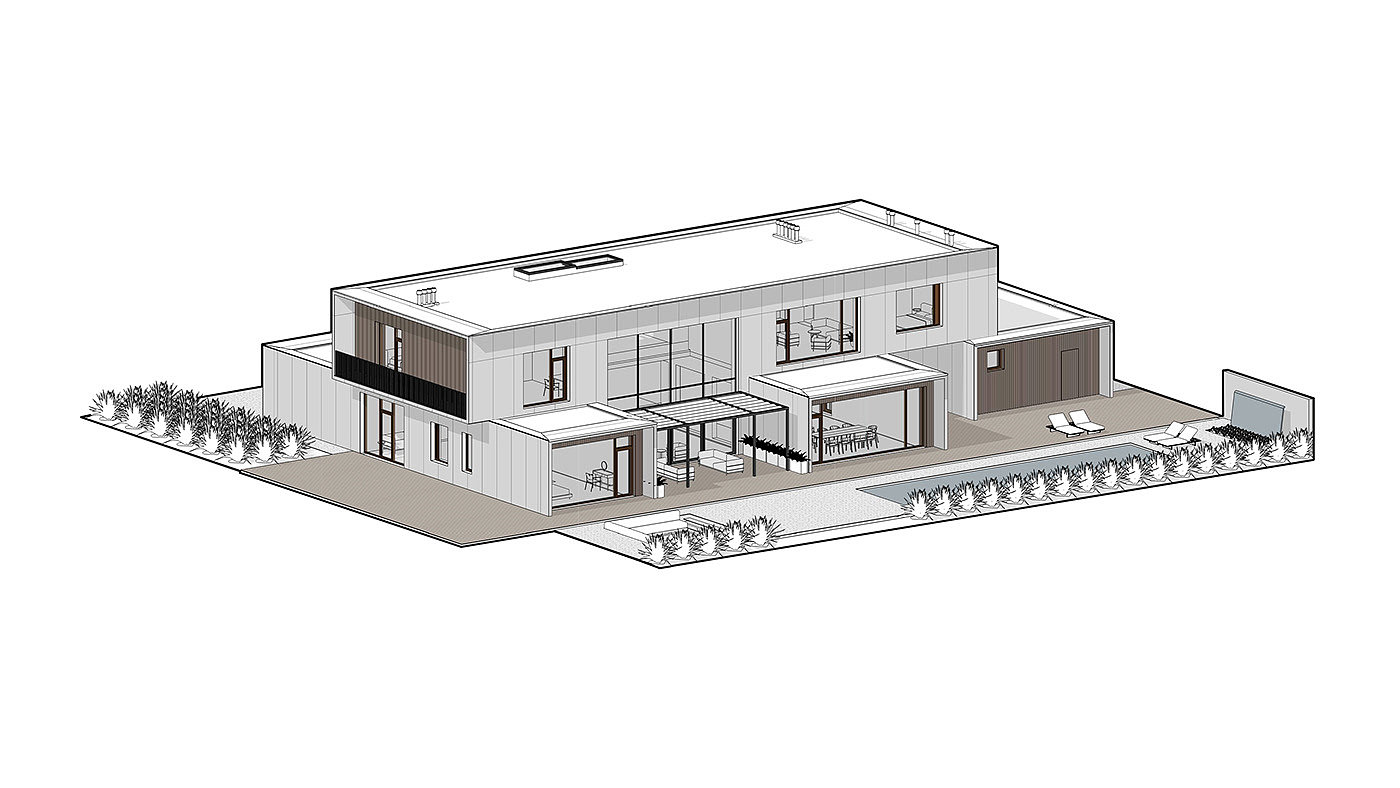 building design，Architectural design，courtyard，