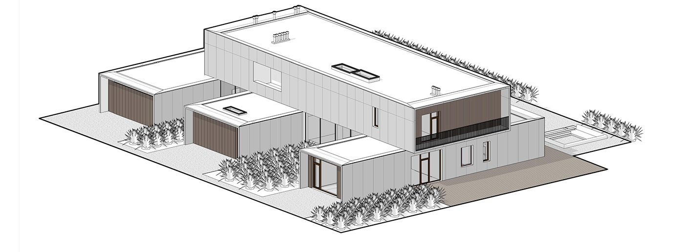 building design，Architectural design，courtyard，