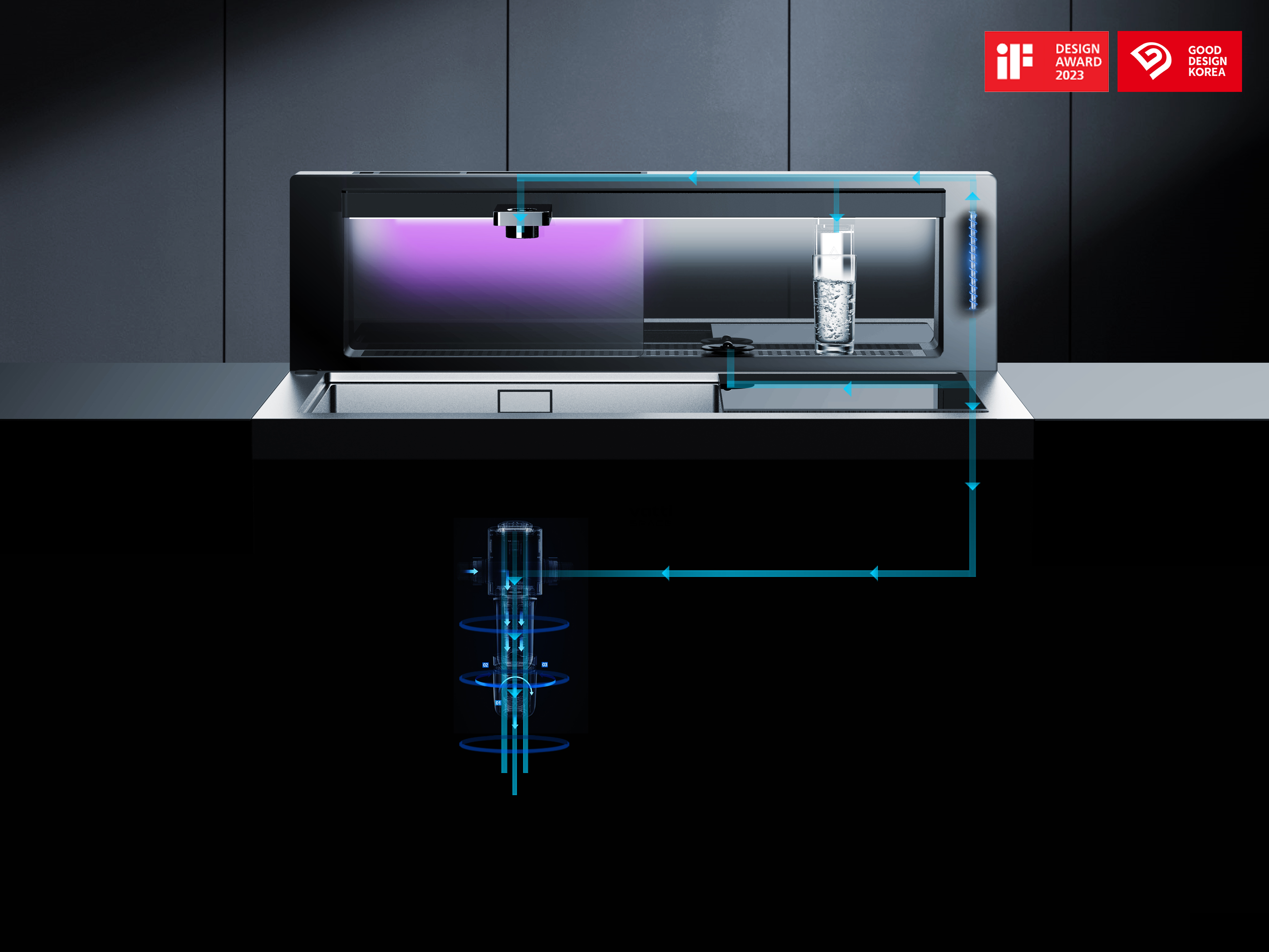 Kitchen electricity，kitchen，an electric appliance，water tank，integrate，product design，