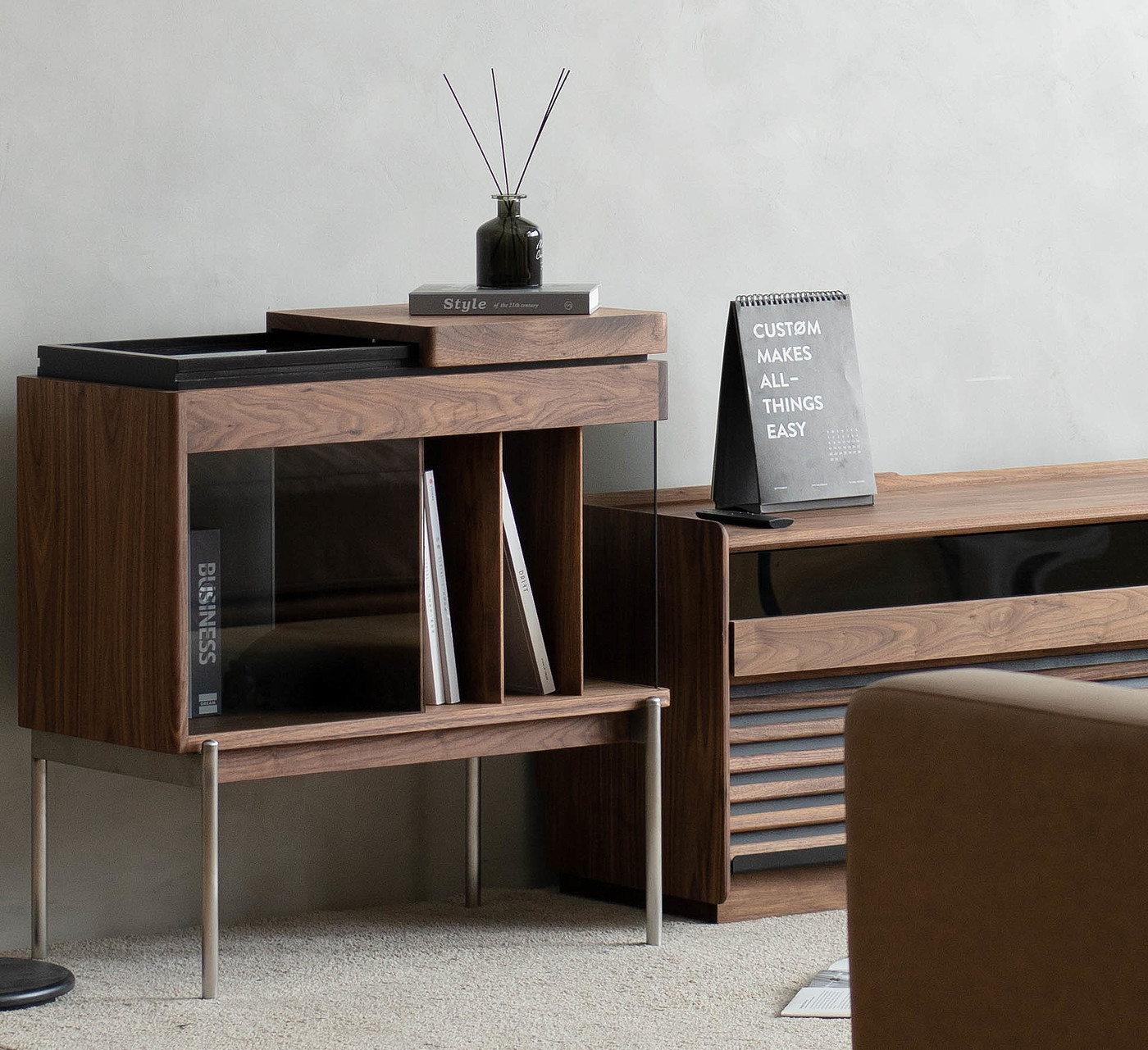 Solid wood furniture，furniture design ，product design，Side cabinet，Magazine Cabinet，Record Cabinet，