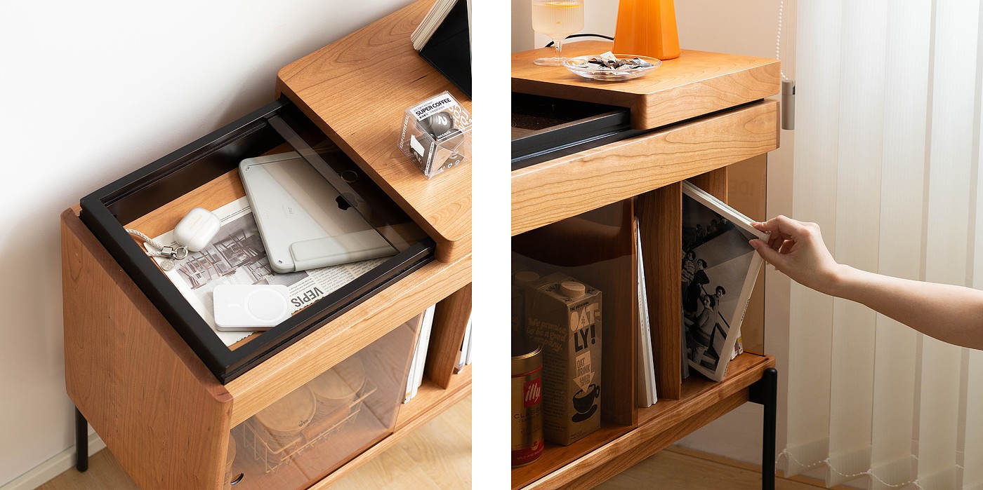 Solid wood furniture，furniture design ，product design，Side cabinet，Magazine Cabinet，Record Cabinet，