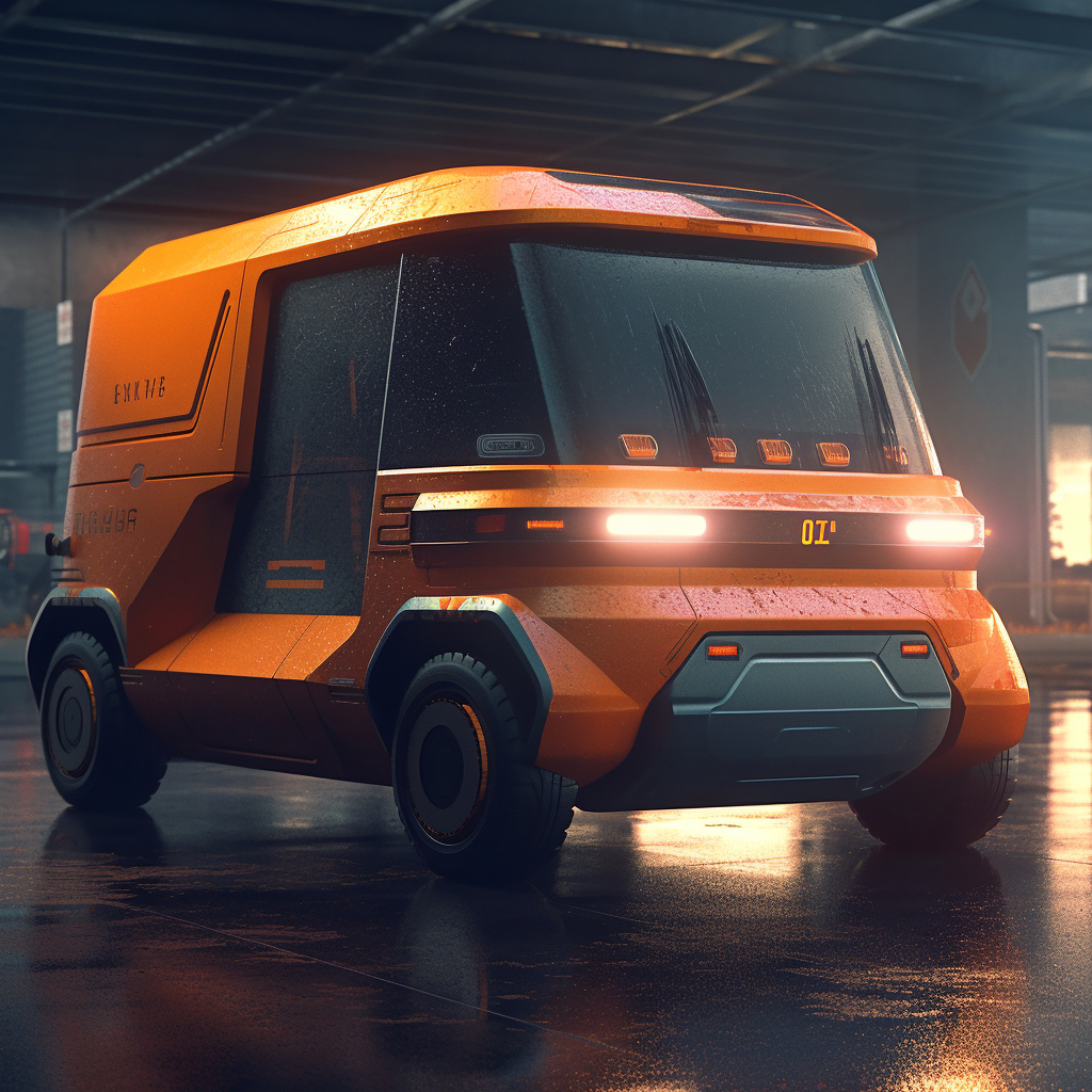 industrial design，ai，midjourney，vehicle，Logistics vehicle，conceptual design，future，