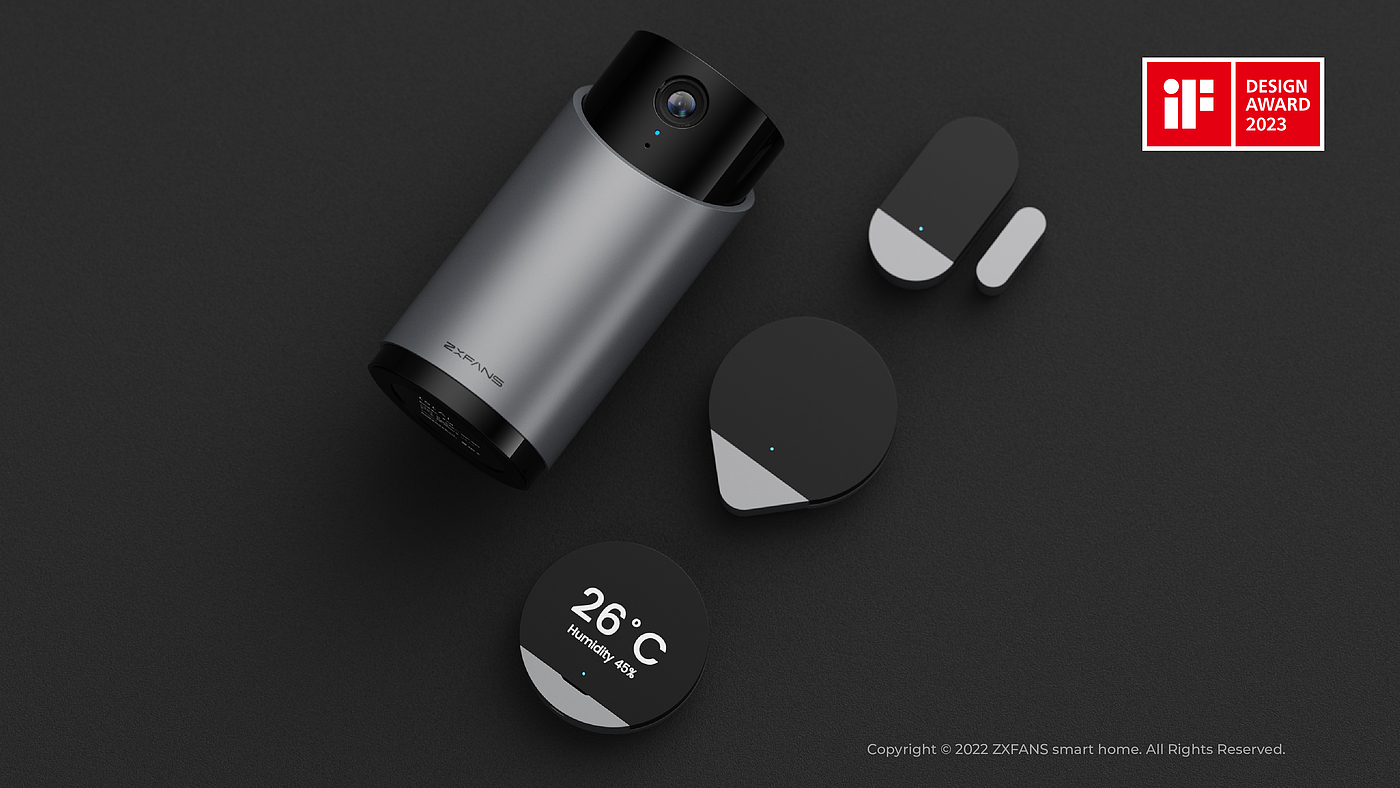 Wise and Fan，zxfans，Whole house intelligence，Smart home，sensor，camera，Security，product design，