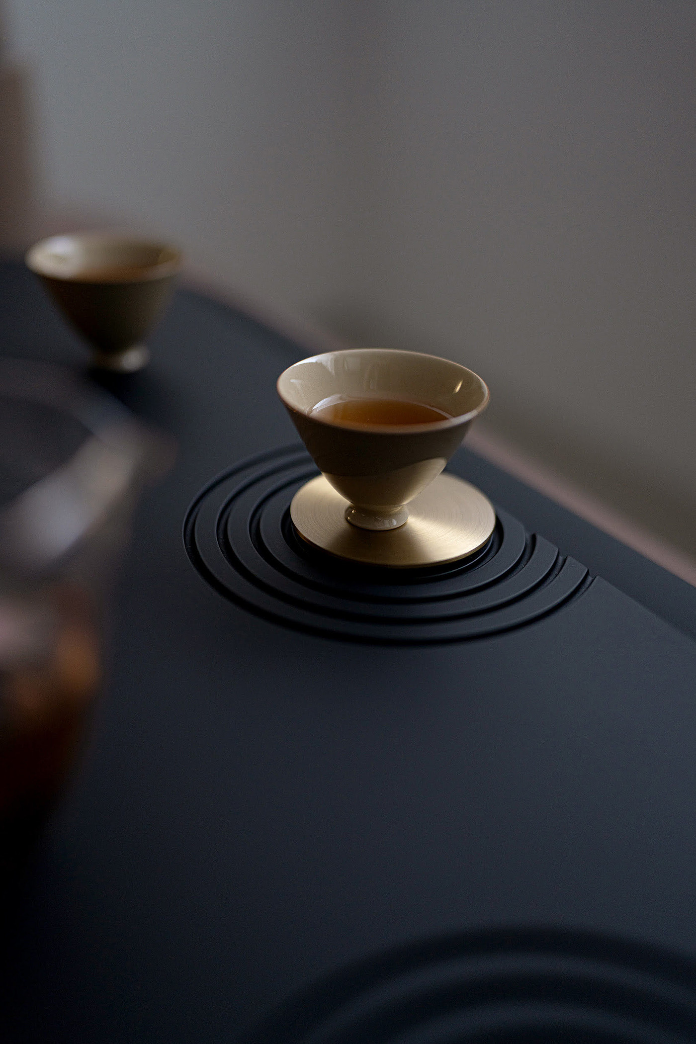Dry landscape，tea tray，Buddhist mood，titanium alloy，teahouse，Mingdu Design，A work of God，black，