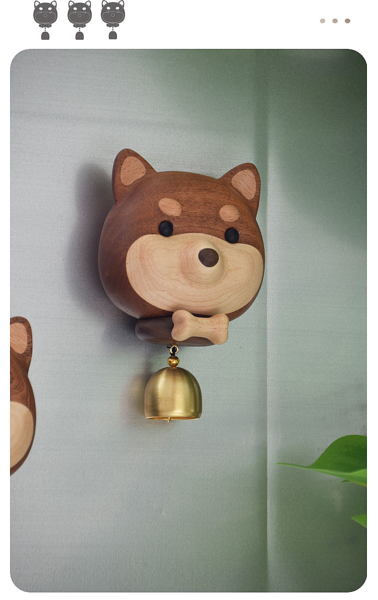 Original design，solid wood，Shiba Inu，lovely，adorkable，doorbell，