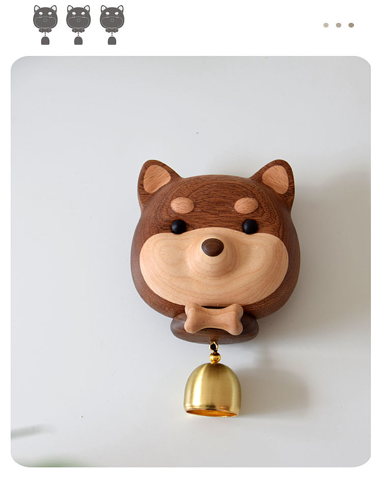 Original design，solid wood，Shiba Inu，lovely，adorkable，doorbell，