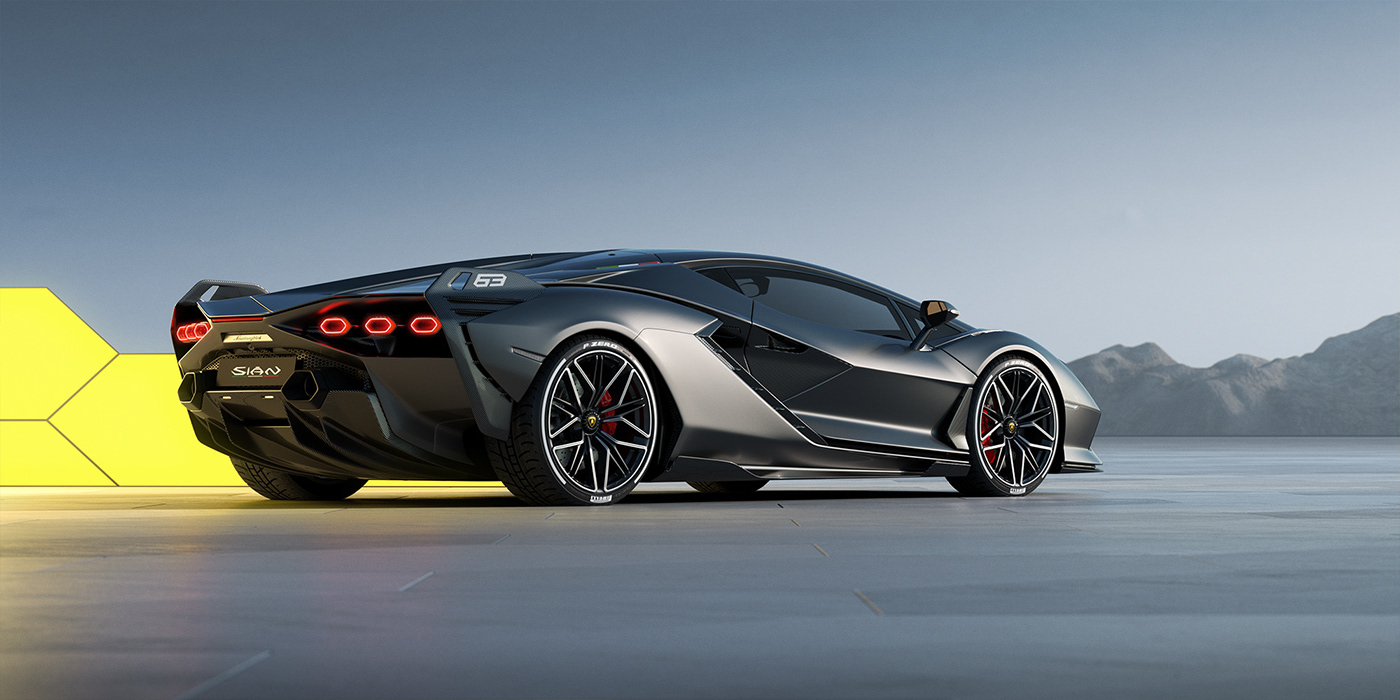 Sports car，Lamborghini，Automobile design，Computer image，3d，