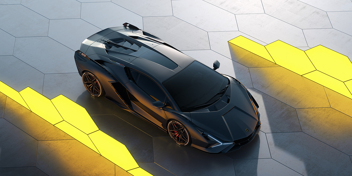 Sports car，Lamborghini，Automobile design，Computer image，3d，