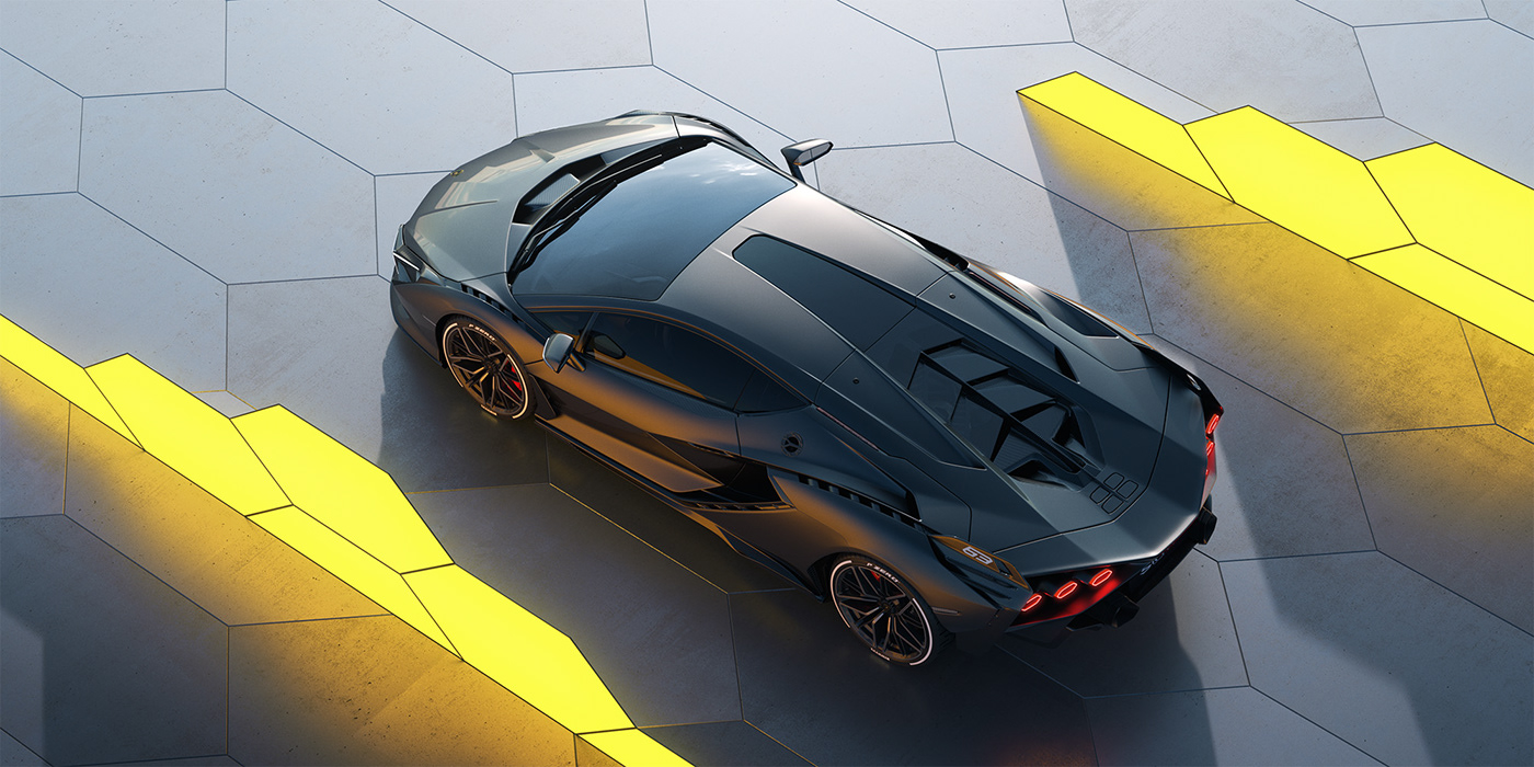 Sports car，Lamborghini，Automobile design，Computer image，3d，