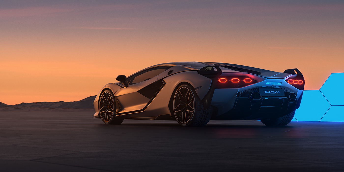 Sports car，Lamborghini，Automobile design，Computer image，3d，