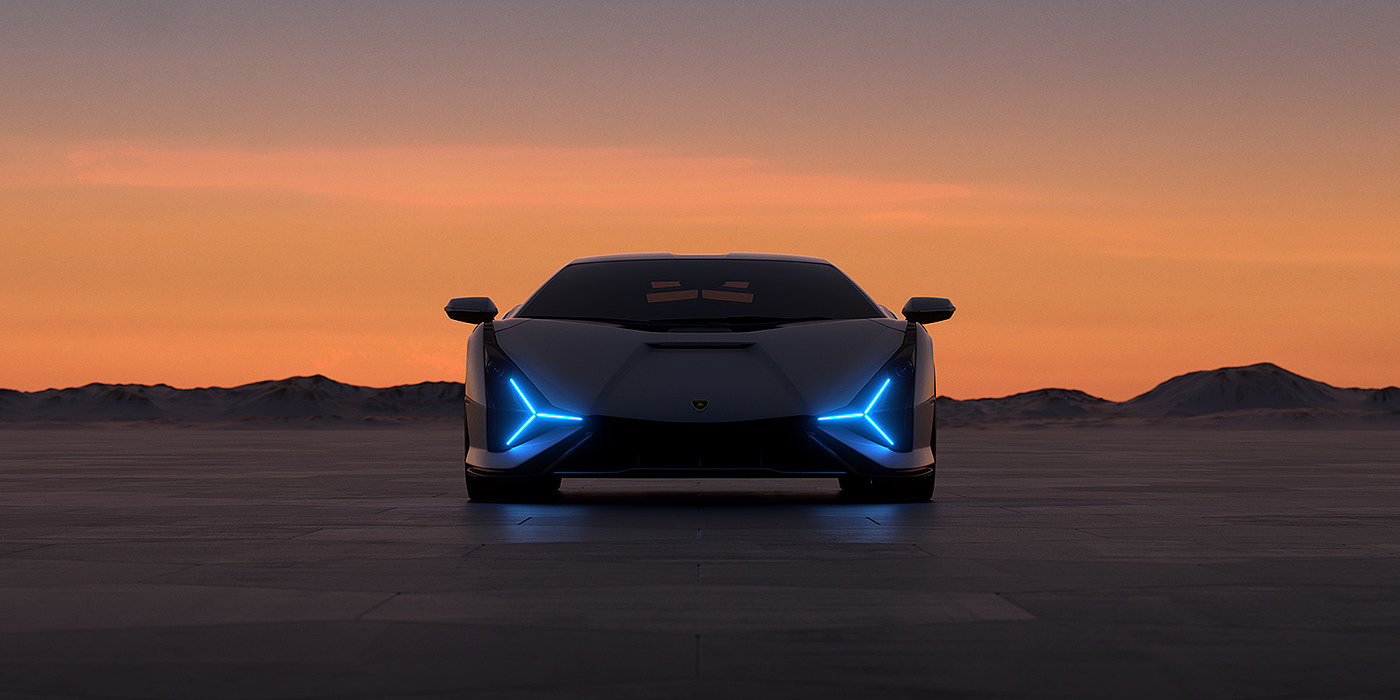 Sports car，Lamborghini，Automobile design，Computer image，3d，