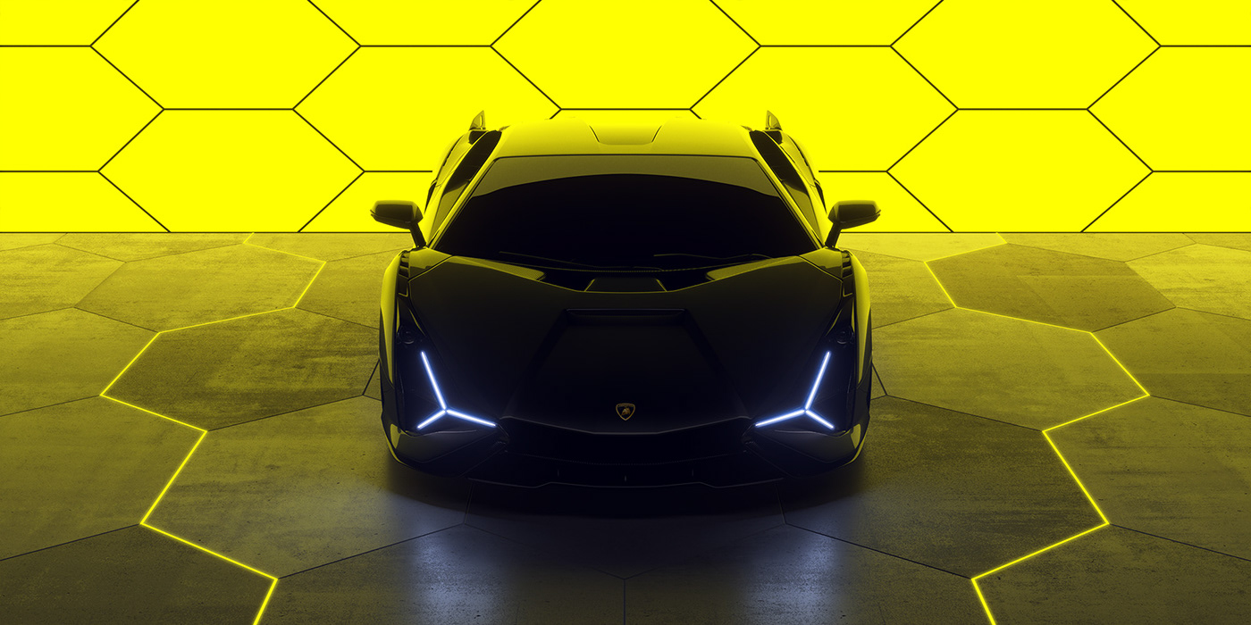 Sports car，Lamborghini，Automobile design，Computer image，3d，