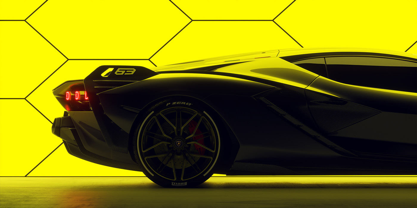 Sports car，Lamborghini，Automobile design，Computer image，3d，