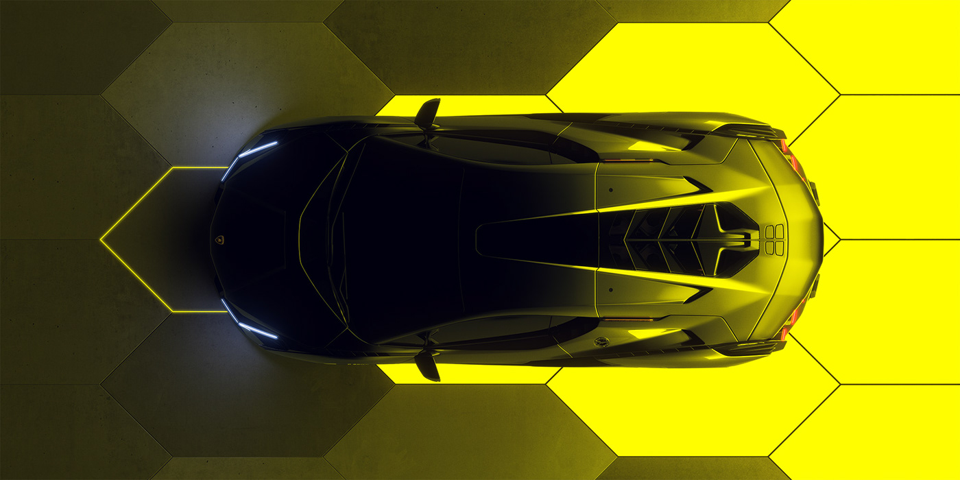 Sports car，Lamborghini，Automobile design，Computer image，3d，