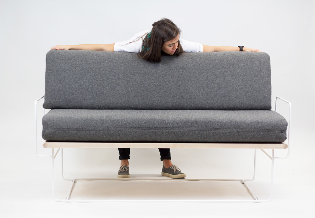 Platform Couch，sofa，grey，Simplicity，