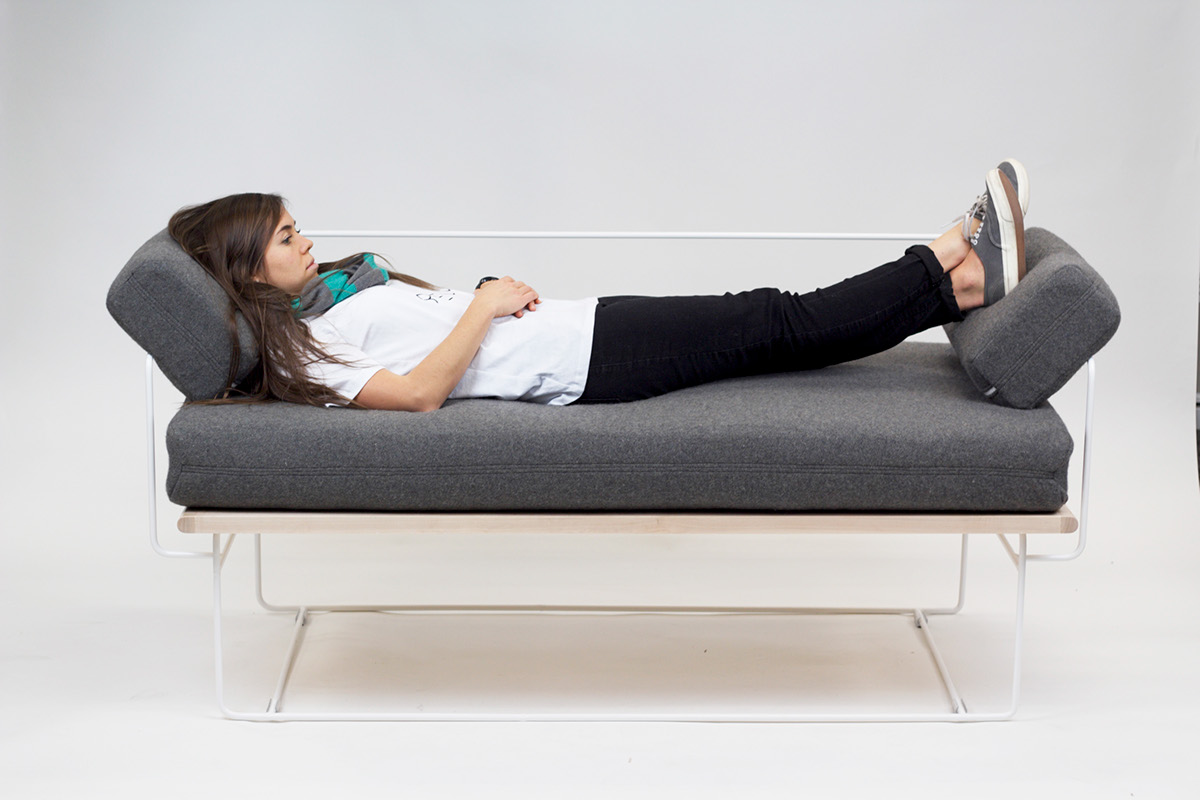 Platform Couch，sofa，grey，Simplicity，