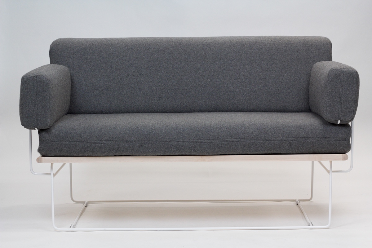 Platform Couch，sofa，grey，Simplicity，
