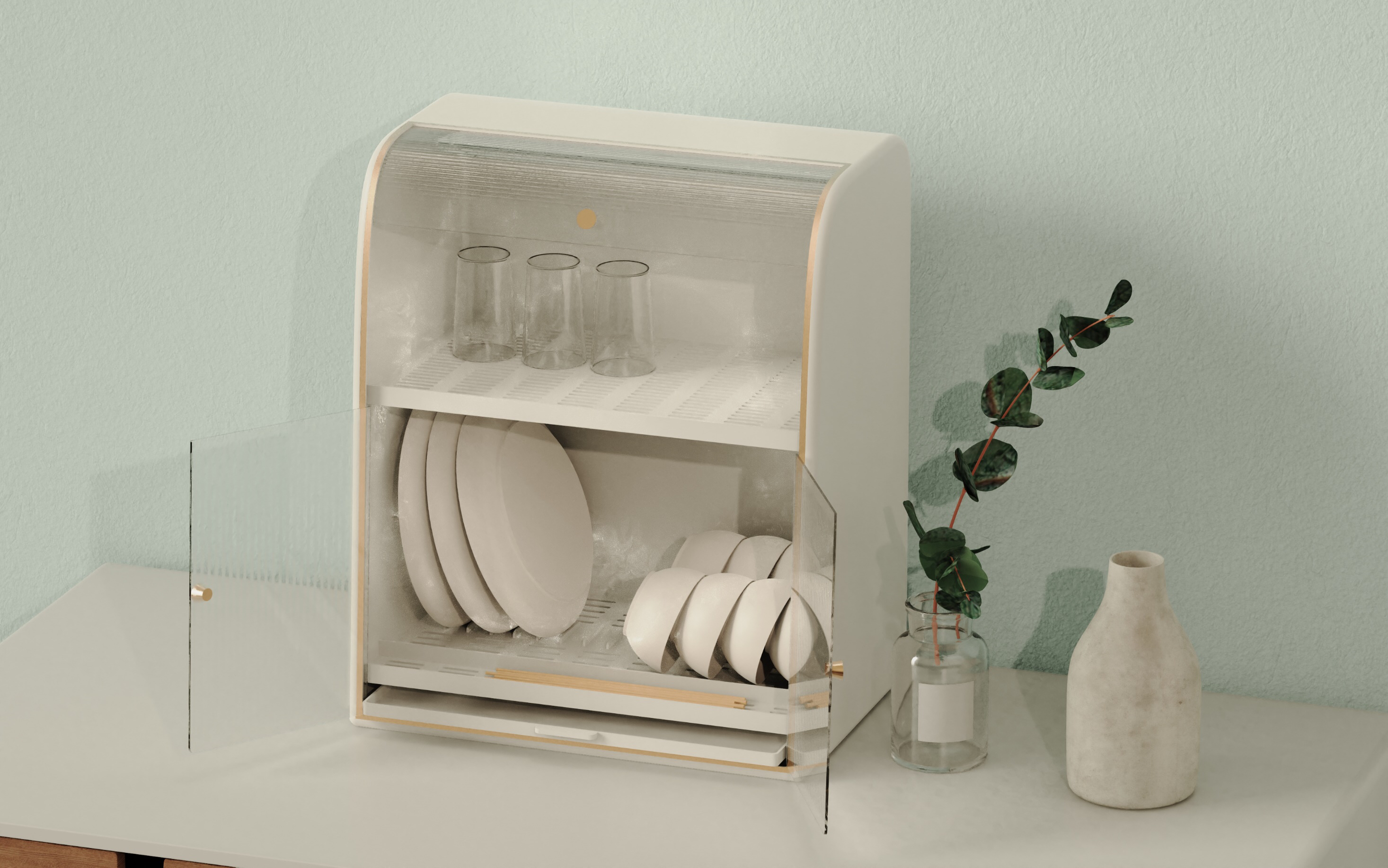 cupboard，Storage cabinet，Kitchen storage cabinet，Dish storage，Bowl and Cup Storage Cabinet，Cup holder，Bowl rack storage，Draining Cupboard，