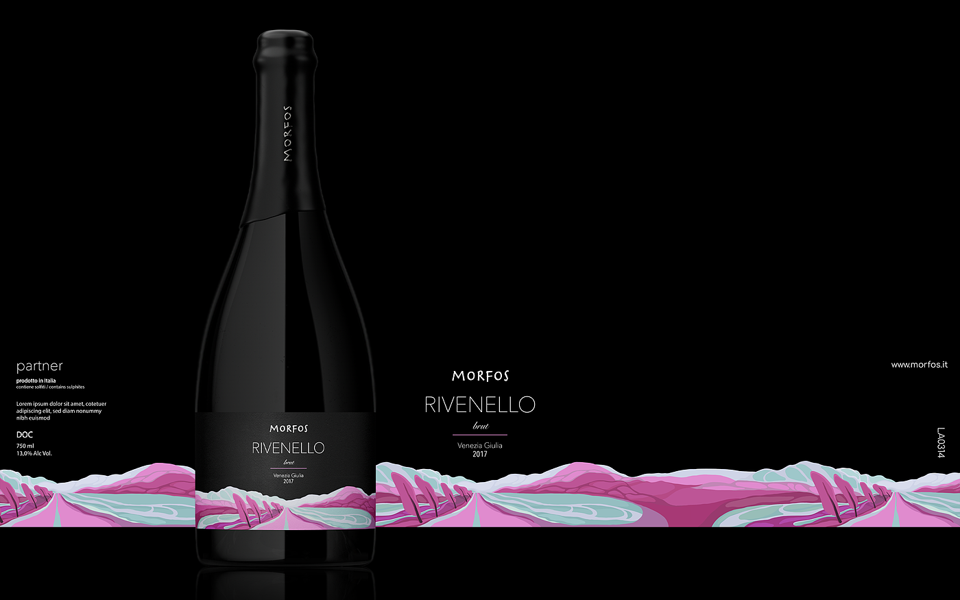 Illustration，Brand design，Label design，Alcohol，champagne，Italy，Berlucchi，