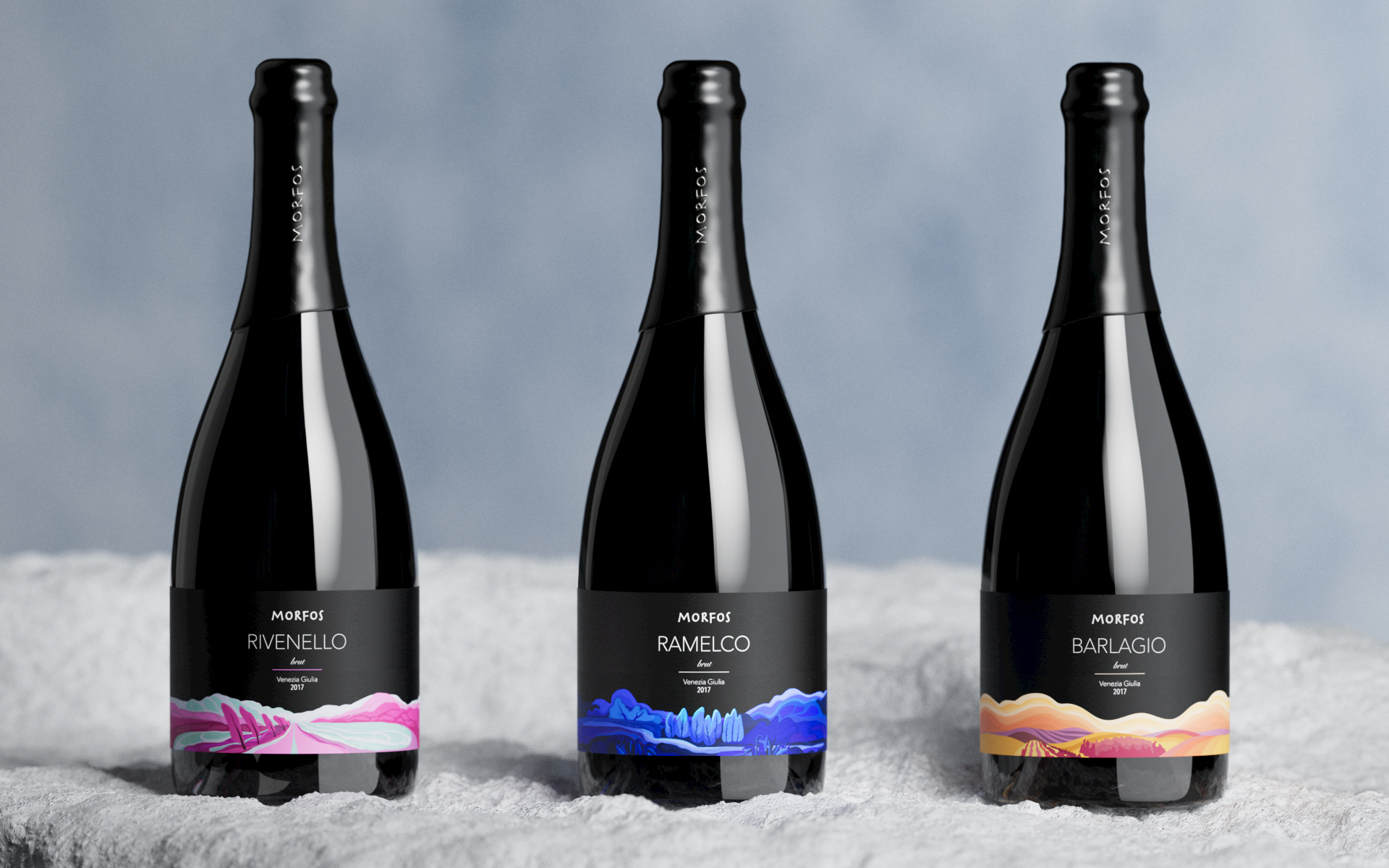 Illustration，Brand design，Label design，Alcohol，champagne，Italy，Berlucchi，