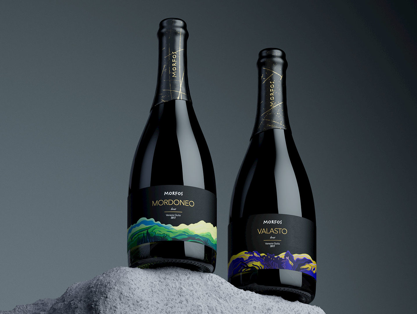 Illustration，Brand design，Label design，Alcohol，champagne，Italy，Berlucchi，